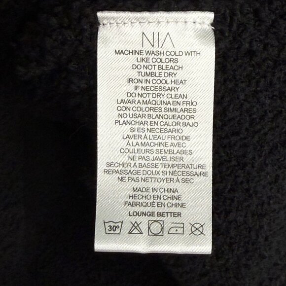 Modern Citizen Black Hooded Cropped Textured Sweater, L - Picture 6 of 7